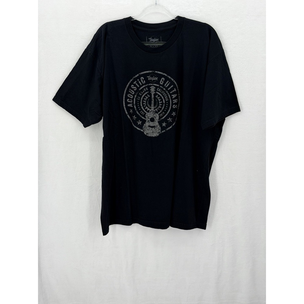 Taylor Guitars T Shirt Mens 3XL Black Acoustic Guitar‎ Graphic Tee Rocker Music
